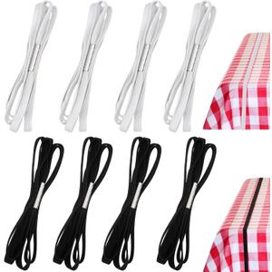 Riakrum Table Bungees Tablecloth Strap Band Tablecloth Bungee Cord to Hold Down Table Cloth for Outdoor Tables Kitchen Tables Picnic Camping Wedding Party (8 Pcs,Normal Size)