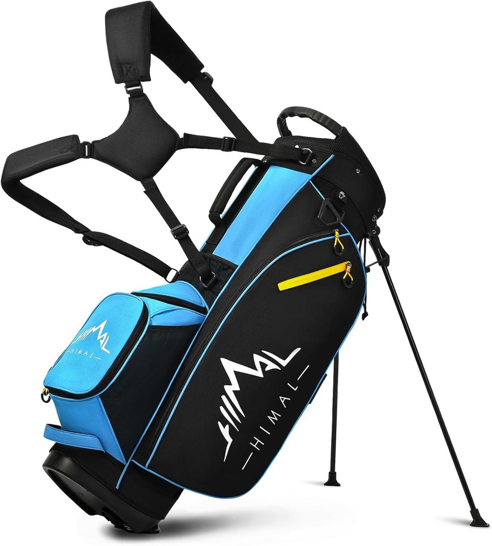 14-Way Golf Stand Bag, Golf Bag with Stand - Lightweight Durable Club Bag for Men & Women (Black Blue)