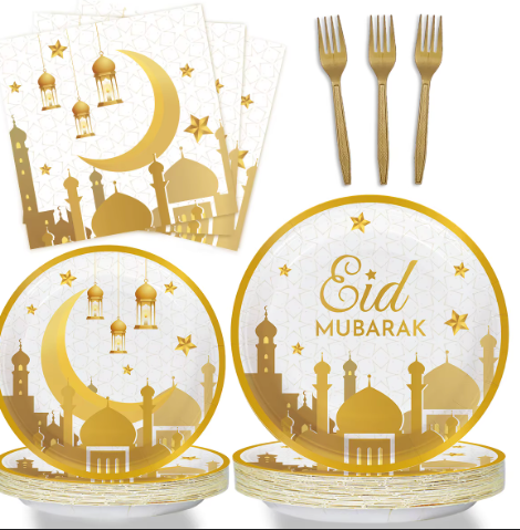 Eid Mubarak Tableware Set 56pcs