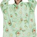 Krifey Wearable Blanket Hoodie, Oversized Sherpa Fleece Sweatshirt with Giant Pocket, Birthday Gifts for Women, Mom, Sister, Avocado