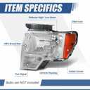 Auto Dynasty FO2502287 OE Style Driver/Left Side Chrome Housing Headlight Lamp Compatible with Ford F150 09-14