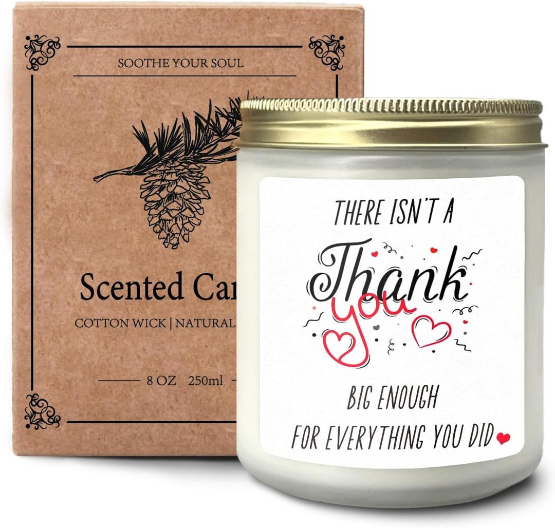 Thank You Gifts Appreciation Gifts for Women Friends Teacher Nurse Doctor Coworkers Employees Staff Hostess, Small Thank You Gifts,There Isn't a Thank You Big Enough Cedar Candle Scented Candles