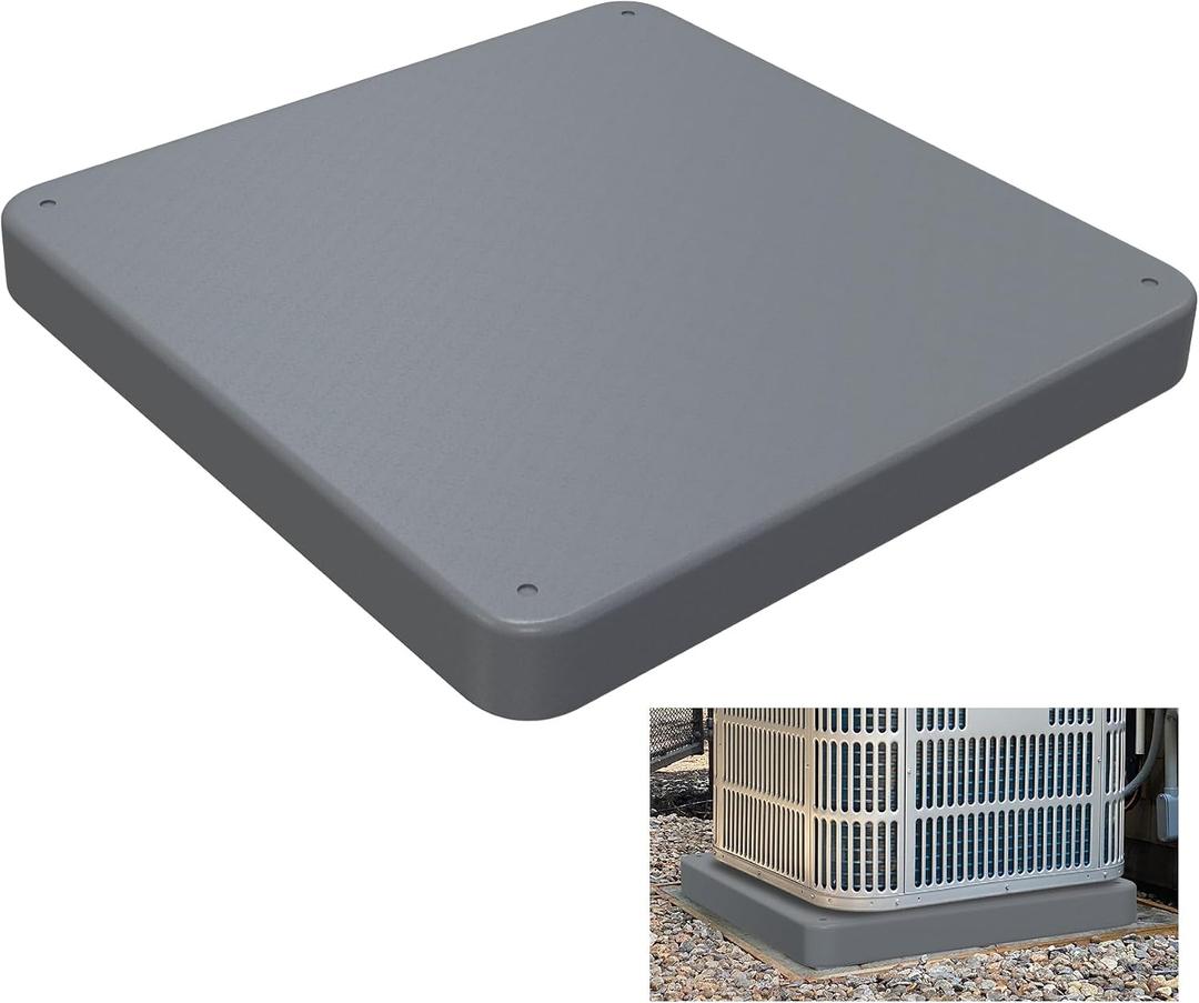 Equipment Pad for Air Conditioner Heat Pump Systems,32 x 32 x 2 inches,Outdoor Plastic Condenser Pad Ground Support Base for Condensing Units