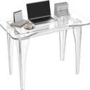 Acrylic Desk,Ergonomic Computer Table, 15mm/0.63inch Thickened Material, Easy Assembly for Office, Living Room, Bedroom, 35.4" L x 18.5''W x 30'' H, 35.5inch