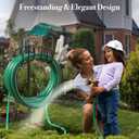 Winpull Garden Hose Holder Detachable Heavy Duty Metal Water Hose Hanger, Freestanding Hose Storage Stand Rack for Outside (Black)