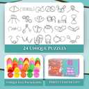 2 x 24 Pack Easter Basket Stuffers with Metal Brain Teaser Puzzles  Prefilled Eggs with Mini Logic Toys & Instruction Cards, Classroom Gifts, Egg Hunt Prizes, Easter Party Favors for Kids Boys & Girls