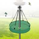 Lettry 20'' Bird Seed Catcher Tray for Pole Mounted Bird Feeder, Birdseed Hoop with Holes Fits 1'' Pole for Birds Feeders Outdoors, Backyard, Garden (1)