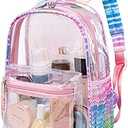 BTOOP Clear Mini Backpack Stadium Approved 12x6x12 for Kids Girls Small Transparent Backpacks Plastic See Through Bag Purse for Work Festival Security Travel