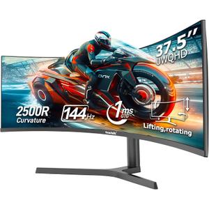 Gawfolk 37.5 Inch Gaming Monitor 3840 * 1600p 144Hz PC Monitor with AMD FreeSync, Flicker-Free, 2X HDMI 2.0, DP 1.4, Ultra-Thin Frameless Screen (Black)