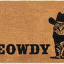 MAINEVENT Meowdy Doormat 30x17 Inch, Cat Front Door Mat for Covered Outdoor Area, Black Cat Welcome Mats for Front Door Gift, Coir Outdoor Doormat (1'5" x 2'6" (Rectangular))