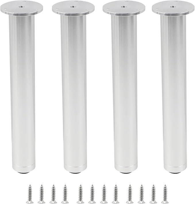 Geesatis 4 Pcs Furniture Legs Metal Adjustable Sofa Legs for Cabinet, Height 10-11inch, Silver