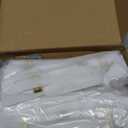 Rergy Cabinet Handles Marble Drawer Pulls and Knobs, 10Pack White Marble & Matte Gold 5inch Hole Center, T-Bar Hardware for Kitchen Dresser Zinc Alloy Furniture