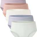 BAMBOO COOL Womens Underwear, Moisture-Wicking Briefs, Soft and Breathable Panties, Mid Waist, 5-Pack (XX-Large)