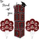 2 x 2026 Graduation Decorations Set - So Proud of You - Class of 2025 Balloon Boxes for Memorable Grad Party Supplies, Indoor/Outdoor Congrats Grad Home Door Dcor Essentials maroon and black