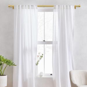 Heavy Duty Curtain Rods for Windows 48 to 84 Inch, 1 Inch Adjustable Gold Curtain Rod Set with Easy Installation and Modern Design (A1,Gold,30-90")
