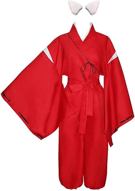 Anime Samurai Cosplay Costume Kikyou Cosplay Miko Witch Costume for Men Women, Size L