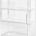 3 Tier Clear Acrylic Display Case for Figures, Wall-Mounted or Desktop Organizer, Stackable Showcase Cabinet with Magnetic Door, Removable Dividers, Dustproof for Collectibles, Dolls & Blind Box