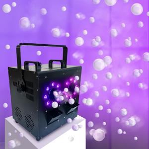 1500W Fog & Bubble Machine with 16 LED Lights, 3 in 1 Combo for Halloween, Birthday, Christmas Indoor/Outdoor Parties, Remote Control & DMX