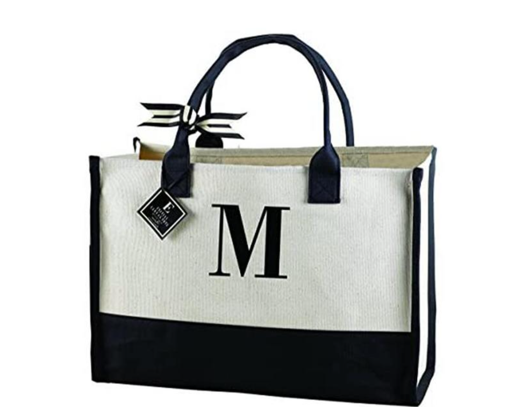 M Initial Canvas Tote M Initial Canvas Tote