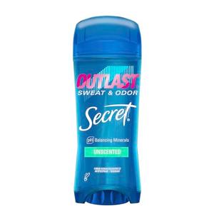 Secret Outlast Antiperspirant Deodorant for Women, 72hr Sweat & Odor Protection, PH Balancing Minerals, Clear Gel, Unscented 3.4 oz