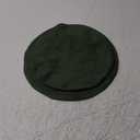 FURPHI Medieval Tudor Flat Cap Faux Suede Beret Hat Renaissance Festival Costume Accessories for Men Women (Green)