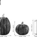 DN DECONATION Pumpkin Decorations for Fall and Halloween Indoor Home Decor, Black and Silver Faux PumpkinsFall Halloween Table Centerpiece, 2-Pack Resin Pumpkin for Thanksgiving Modern Farmhouse (Set of 2)