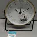 La Crosse Clock 404-3719 Stiles Swivel Tabletop Silent Sweeping Analog Quartz Metal Clock with Mirror