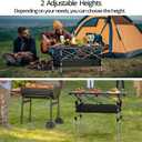Anbte 3ft Aluminum Roll Top Camping Table, 2 Adjustable Height Camping Table Folding with Storage Net & Bag Lightweight Roll Up Table for Tailgate Outdoor Backyard BBQ Patio Picnic, 32.2 X 16, Black