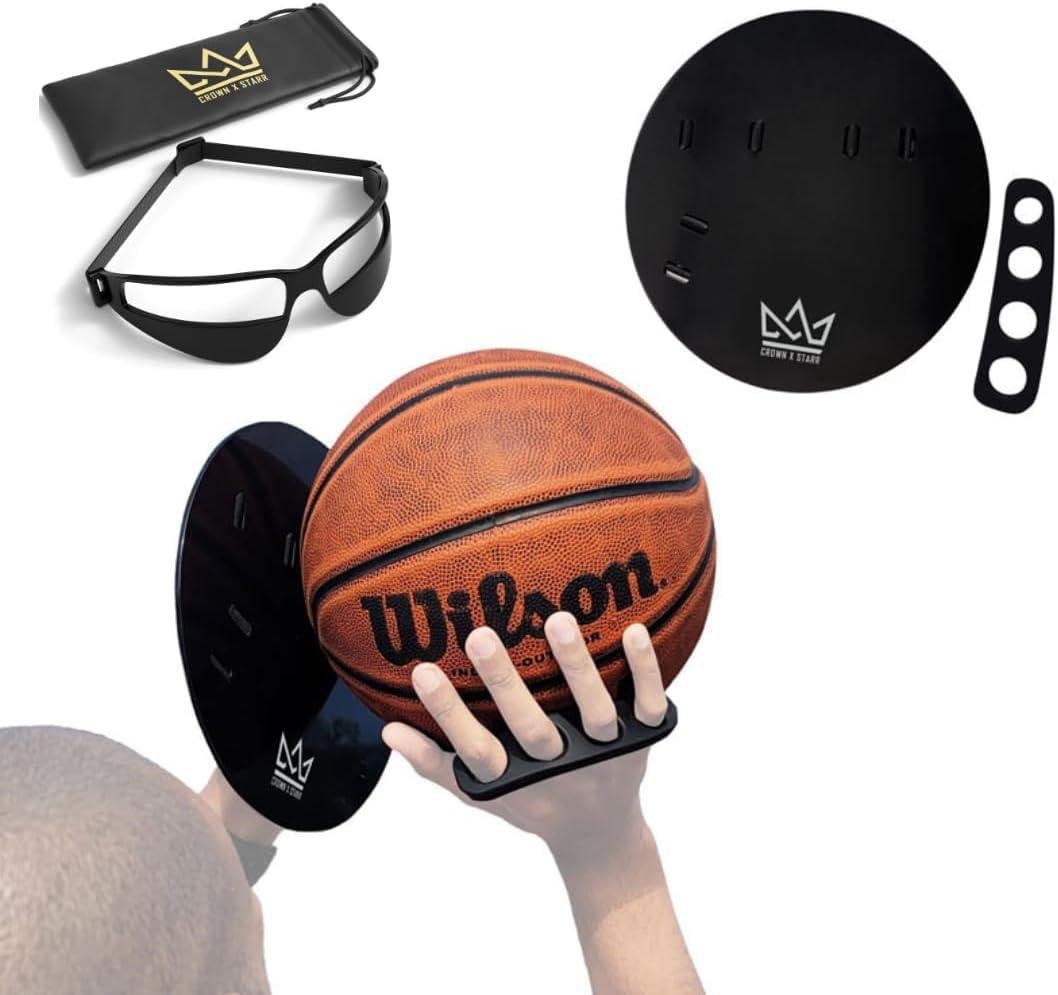 Basketball Shooting Off Hand Trainer  Basketball Training Equipment Shooting Aid  Includes Dribbling Goggles & Bonus 5.3 Shooting Aid