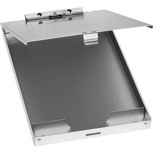 Aluminum Storage Clipboard, Paper Clip Holder, 1 Compartment, Letter Size, Self Locking Latch, Great for Your Office Desk Accessories, Jobsite or Classroom.