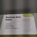 Bamboo Bathtub Tray Table with Adjustable Height, Freestanding Bath Caddy Side Table for Tub Against Wall, Tub Shelf with Glass Phone Holder, Functional Tray - Patent Protected (Brown)