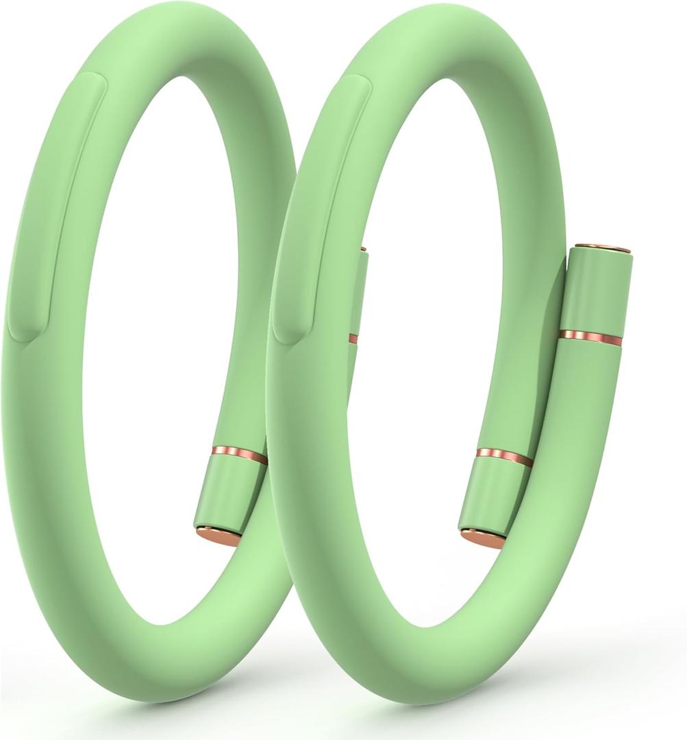 2 Pack Mosquito Repellent Bracelets, Insect & Pest Repellent Wristbands for Adults and Kids, DEET Free, Mosquito Repellent Bands Outdoor Patio Green