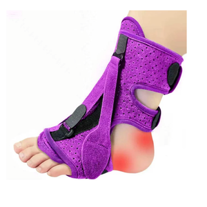 Plantar Fasciitis Night Splint, Adjustable Planter Facetious Orthotic Brace for Pain Relief, 3 straps Drop Foot Universal Size , Day Night Achilles Tendonitis & Heel Spur Relief for Women Men, Purple