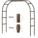 Metal Garden Arch,7.8 Feet High x 5.5 Feet Wide Sturdy Metal Arbor with Sharp Ends for Climbing Vines and Plants,Weddings Quinceaneras Party Decoration