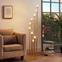 Fullvaseer 2pcs 9 Arm Candelabra,Floor Candle Holders Tall Set for Wedding Aisle Decoration,Gold Candelabras for Fireplace,Candle Stand Fit for Flameless or Wax