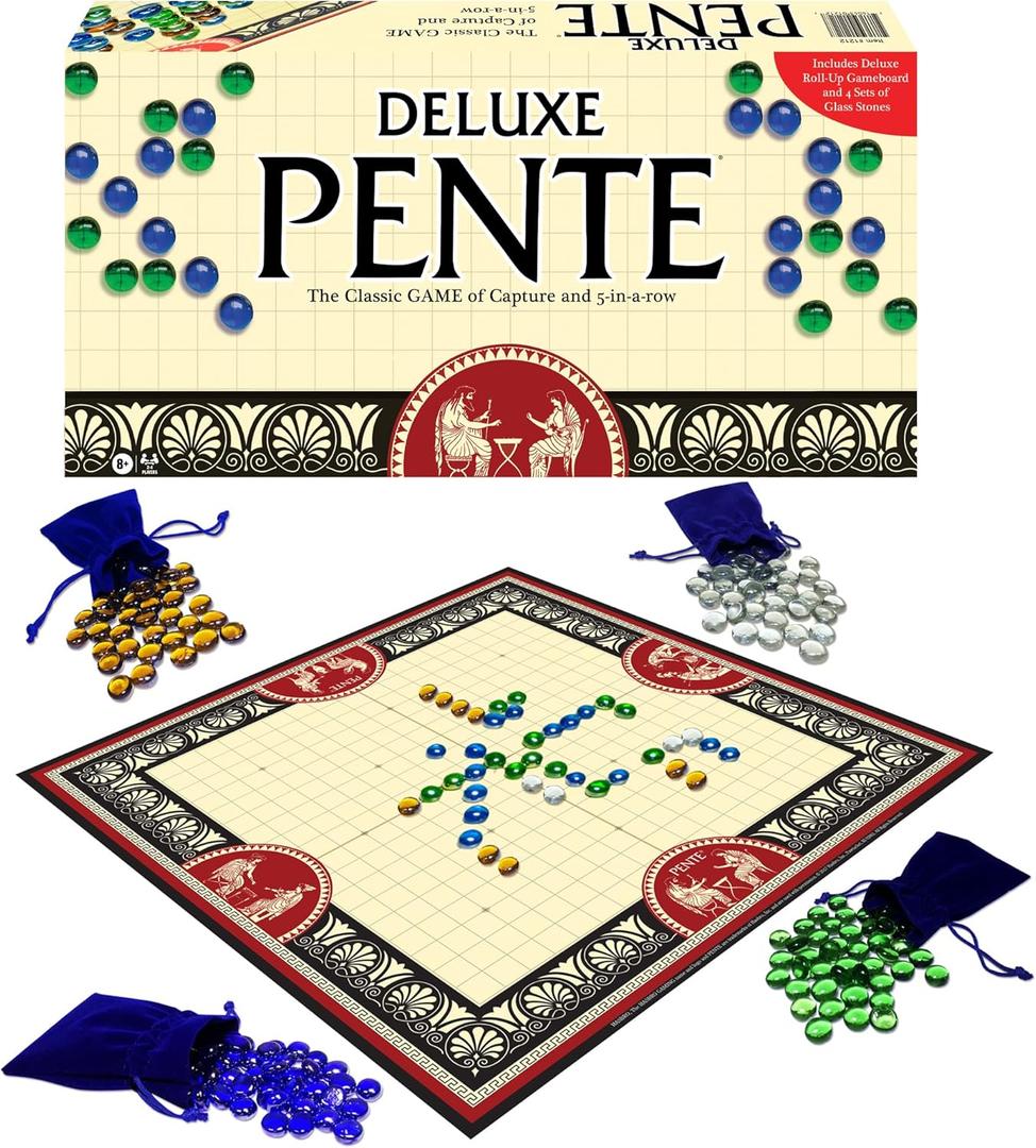 Deluxe Pente, by Winning Moves Games USA, Family Strategy Game of Capture Stones for 2 to 4 Players, Ages 8+