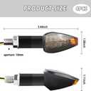 4PCS Motorcycle Turn Signals,14LED Front+Rear Motorcycle Blinkers with Cool Amber Lamp,12V Motorcycle Turn Signal Light Compatible with Yamaha Kawasaki Motorcycle Accessories (Smoked Black Shell)
