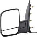 Side View Mirror Fits for Ford E-150, E-250 2003-2013. E-350 Super Duty,E-450,E-450 Super Duty 2004-2013,Black Power Adjusted Manual Folding Driver Side Mirror