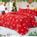YIYEA ChristmasFaux Fur Queen Size Comforter Set, Luxury Ultra Soft Fluffy Comforter, Plush Fuzzy Bedding Comforter Sets for Fall Winter, Cozy Warmth, No Shedding, 3PC, Queen