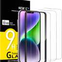 NEW'C 3 Pack Designed for iPhone 14 Plus, iPhone 13 Pro Max Screen Protector (6.7 inches),Tempered Glass with easy installation tool included,Case Friendly Ultra Resistant (Transparent)