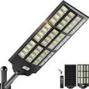 WYWNA 10000W Solar Street Lights Outdoor - Wide Angle Solar Lights Outdoor Motion Sensor, Commercial Parking Lot Light Dusk to Dawn, 7000K LED Street Light IP66 Waterproof with Remote Control, 10000-1P
