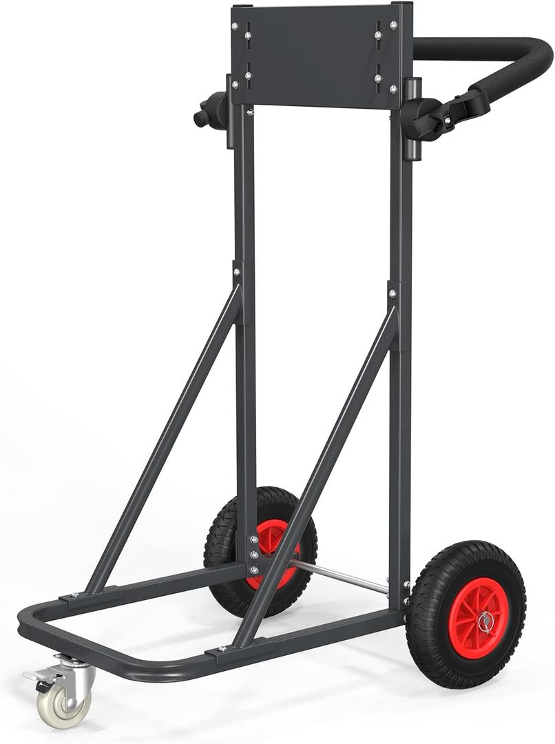 TUFFIOM Outboard Boat Motor Stand, Heavy Duty Outboard Engine Stand Carrier Cart Dolly, Boat Motor Support Stand 40lbs Capacity w/Lockable Swivel Wheel for Motor Storage, Repair, Maintenance