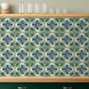 Faccito 24 Pcs Flower Tile Stickers 4x4 Inch Watercolor Retro Rustic Blue Turquoise Floral Peel and Stick Removable Adhesive PVC Tile Stickers Farmhouse Wall Decal for Kitchen Bathroom Backsplash
