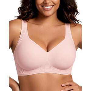 HORISUN Wireless Full Coverage Supportive Bras for Plus Size Women | no underwire comfortable,jelly support lift,seamless everyday bra,push up,for old women large breast,minimizer
