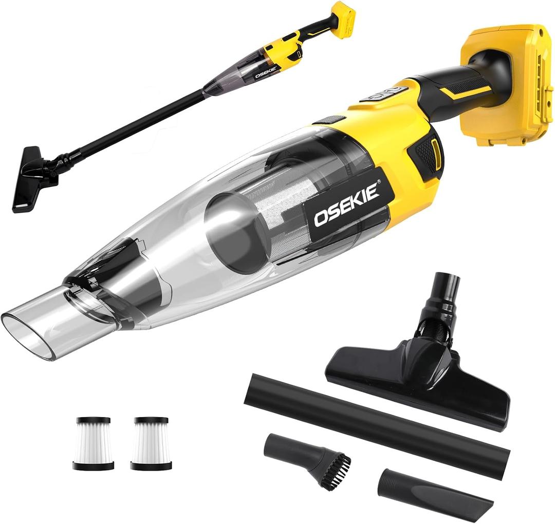 Cordless Handheld Vacuum Compatible with DeWalt 20V Max Battery (Tool Only), 17000Pa Brushless Motor Portable Car Vacuum with Washable HEPA Filter & Multi-Nozzles for Auto, Home, Office & Pet Hair