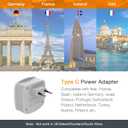 2 x European Travel Plug Adapter Converter, TESSAN International Power Plug Converter with 2 USB, Type C Outlet Adaptor Charger for US to Most of Europe EU Iceland Spain Italy France Germany