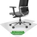 Chair Mat for Carpet- Low Pile (1/4" Thick) Carpet Protector for Office Gaming Computer Desk Chair. Heavy Duty Desk Chair Mat for Carpeted Floors, Semi Transparent (With Lip)