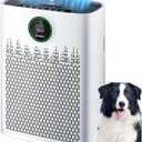 Air Purifiers for Home Large Room, Cover Up to 2400 Ft² with True HEPA Filter, Smart Mode, PM2.5 Air Quality Display, 22dB Sleep Mode, Aromatherapy with 2X-Purification & 360°Air Outlet, HAP603, White