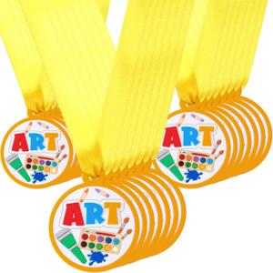 24 Pcs Art Award Medals Rubber Medals Bulk Winner Encourage Team Participation for Kids Adults Competitions Award Trophy Prize Party Supplies