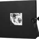 potricher 12x12 Inch DIY Scrapbook Photo Album Hardcover Blank Kraft Paper Scrap book for Wedding Anniversary Family (Black)